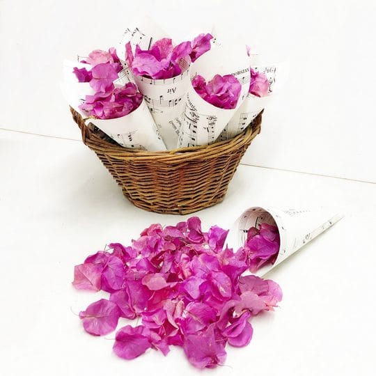 BOUGAINVILLEA 3 természetes esküvői konfetti, szárított szirom, esküvői szirom, konfetti szórás