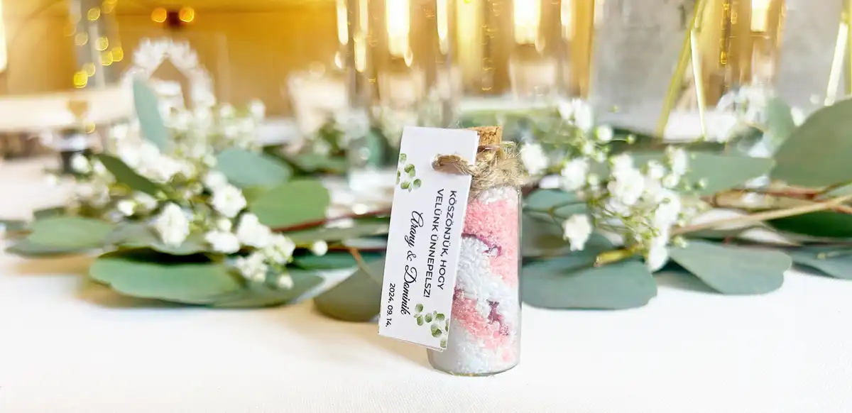 kreatív köszönőajándék, fürdősó