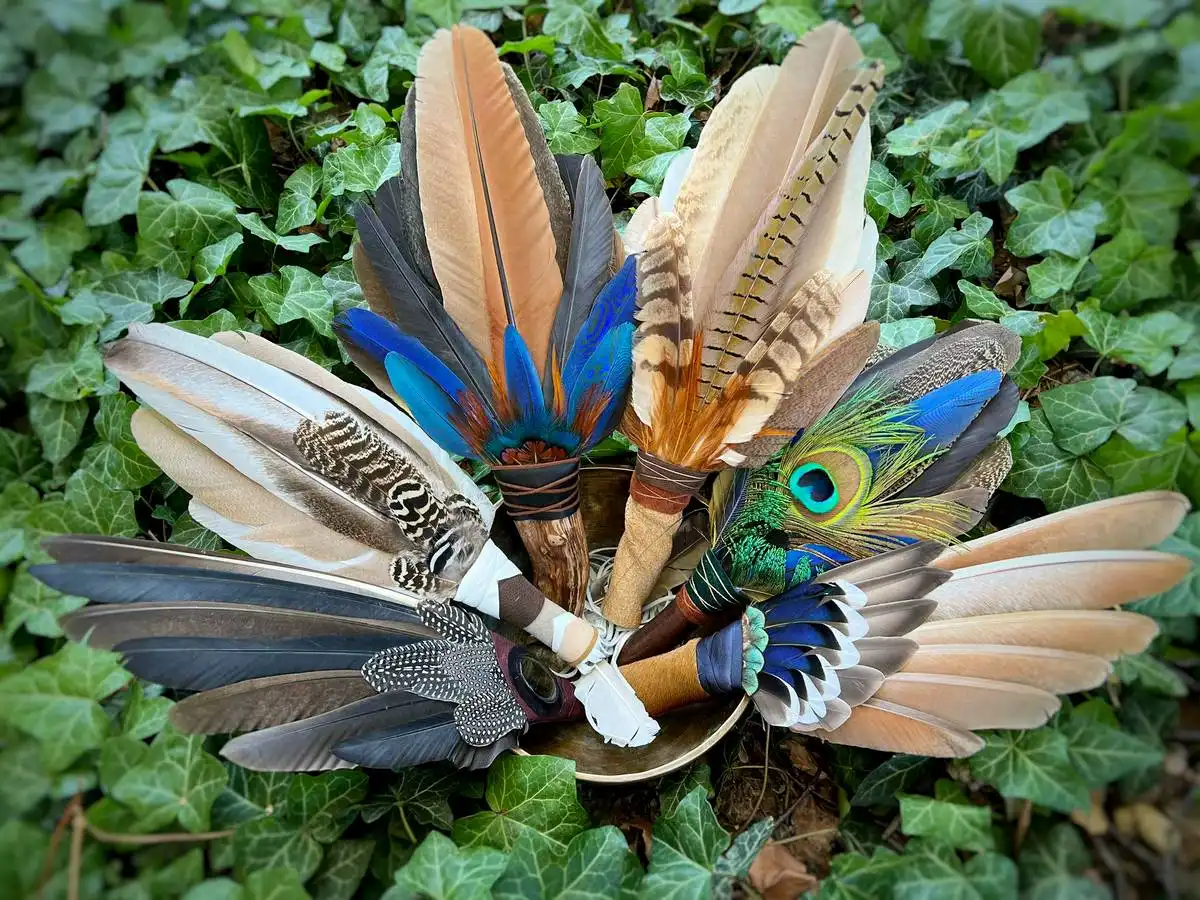 csodás füstlegyezők madártollakból